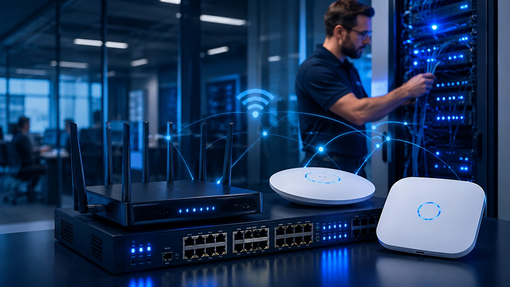 Redes, Wi‑Fi e Cabeamento
